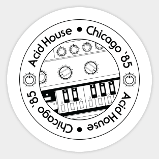 303 Bassline Circle: Acid House Sticker